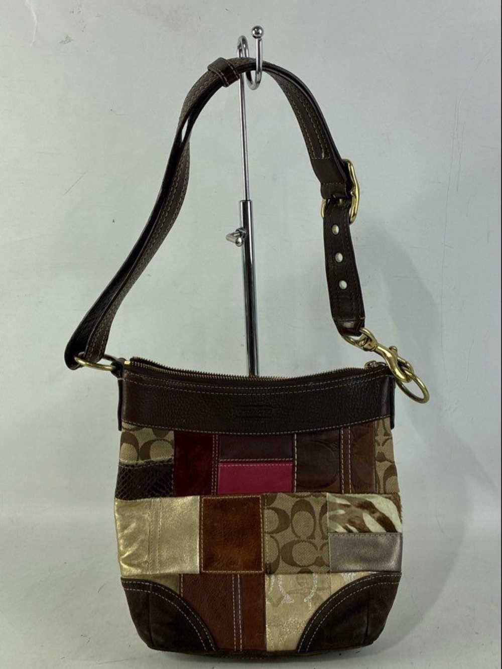 Vintage Coach 10441 Y2K Multicolor Patchwork Hobo Shoulder Bag